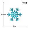 Parche bordado de copo de nieve con lentejuelas azul lago para festival navideño, parche para computadora, parche de tela bordada, respaldo adhesivo, parche para ropa DIY