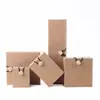 Caja de joyería de lino con hebilla de madera Wenwan caja de almacenamiento para pulsera pulsera anillo caja de brocado caja de embalaje de jade para collar colgante