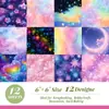 12 Hojas/Paquete Transfronterizo Nuevo Papel Brillante para Manualidades de Estrella Estilo Morado Ins de Amazon Papel de Fondo para Scrapbooking
