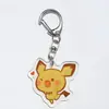 Llavero de Acrílico 2D Dibujos Animados Anime Pokemon Mercancía Muñeco Versión Q Colgante para Mochila Lindo