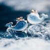 Ballena Plateada 925 Plata Linda Mujer Sencillo Verano Fresco Combinan con Todo Elegantes Pequeños Elegantes Pendientes Pendientes Pendientes
