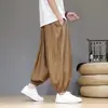 Pantalones de Seda de Hielo de Verano 2026 para Hombre Pantalones Linterna Finos Transpirables Casuales Pantalones Cortos Estilo Chino Sueltos de Pierna Ancha