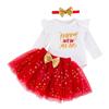 Vestido de Fiesta de Año Nuevo para Bebé 2025 Transfronterizo Europeo y Americano Bebé Primavera y Otoño Manga Larga Volante Ha Yi Traje de Vestido de Estrella