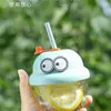 Taza Dundun Infantil Mini Vasos de Vidrio con Popote Taza para Beber Té con Leche en Casa Taza para Bebidas Regalo de Referencia de Bienestar