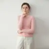 Camisa Básica Gola Alta Meia-Calça para Mulheres, Manga Longa, Ajustada ao Corpo, Novo Estilo, Amiga da Pele, Pronta para Usar, Suéter de Malha de Caxemira para Outono e Inverno