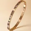 Pulsera de Acero Inoxidable Transfronteriza Popular Europea y Americana con Hebilla de Diamante Letra Inglesa Pulsera de Acero de Titanio No se Desvanece para Mujer Pulsera