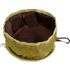 Bol Plegable Impermeable de Tela de Nylon para Perros Suministros de Viaje para Mascotas Bol de Agua Portátil Recipiente para Comida de Perro Dispositivo para Beber Agua