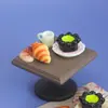 Mini Brinquedo de Comida Pão Lanche Cola de Resina Acessórios DIY Sobremesa Miniatura Decoração de Mesa Pacote