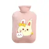Bolsa de água quente mini com injeção de água à prova de explosão aquecedor de mão aquecedor de pés de dormitório bebê fofo desenho animado de pelúcia bolsa de água quente para compressa quente