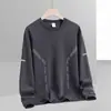 Moletom masculino folgado, grosso, gola redonda para outono e inverno, camiseta de manga comprida, plus size, moderno e versátil