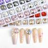 Hacha de uña larga estilo francés joyería de uña de diamante diamante al por mayor cristal brillante con forma de diamante de fondo puntiagudo rosa cuadrado grueso broca para uñas