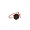 Joyería de Acero Inoxidable Moda Europea y Americana. Anillo de Acero de Titanio para Mujer de Oro Rosa de 18K con Concha Negra Comercio Electrónico Transfronterizo Anillo para Dedo Índice Chapado en Oro