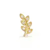 Novidade 2024 Brincos Pingente Flor Cravejada com Zircônia Cúbica Cheios de Diamantes Conjunto de Brincos Folha Decoração Presente de Feriado