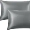 Funda de almohada de imitación de seda teñida directamente de fábrica, funda de almohada para exportación transfronteriza, funda de almohada tipo sobre para comercio exterior