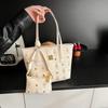 Cesta de Verduras Estampada Estilo Coreano Cubo Portátil 2025 Gran Capacidad Nuevo Bolso Tote Pequeño Bolso de Hombro Cruzado