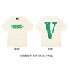 Nueva Camiseta Vlone Jerry Grande V Humo Reflectante Holgada de Manga Corta Flor de Cerezo Pareja Streetwear de Moda
