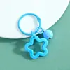 Llavero Colgante Estrella de Cinco Puntas de Colores Anillo de Tarjeta de Aleación DIY Hecho a Mano Abalorios Perler Hebilla Colgante Material de Adorno Venta al por Mayor