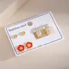 Pequeño Nicho Simple Estrella Corazón Dopamina Acero Inoxidable Set Europeo Americano Lujo Ligero Temperamento Sentido del Diseño Pendientes para Mujer