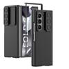 Novo para Samsung z fold6 tela dobrável proteção da lente caso do telefone fold6 push janela simples couro liso hard shell