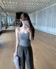 Camisole Casual Versátil Estilo Desejo Puro para Usar por Dentro ou por Fora, Regata de Verão Slim-Fit com Alças Finas, Top sem Mangas com Costas Bonitas