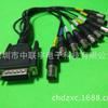 DB15P macho arrastre 9 BNC línea línea multimedia DB15(7+8)Línea de tarjeta PCI de 9 hilos M a BNC * 9