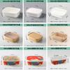 Caja de Almuerzo Rectangular Desechable, Caja de Empaque para Llevar de Papel Kraft Espesado con Tapa, Adecuada para Alimentos Refrigerados a Alta y Baja Temperatura