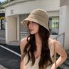 Nuevo sombrero retro calado de Primavera y Verano para mujer, estilo coreano, moda, color sólido, sombrero de pescador tejido, sombrero elegante para el sol que reduce la edad