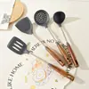Espátula de silicona de grado alimenticio, juego de utensilios de cocina para uso doméstico, resistente al calor, antiadherente, incluye una espátula para freír de silicona, una cuchara ranurada y un cucharón de sopa