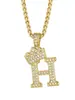 Amazon Transfronterizo Nuevo Collar con Colgante de 26 Letras Estilo Hip-Hop Moda Personalidad Cadena para Clavícula de Hombre Accesorio para Fiesta
