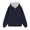 Moletom pesado estilo americano, moletom de camada dupla para comércio exterior, cardigã sweatshirt masculino moderno de outono com caimento solto e zíper duplo, feito sob medida