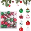 Bola de Navidad nueva transfronteriza 4CM Navidad 50 Colgante de decoración para árbol de Navidad europeo Bola de plástico Copo de nieve Colgante