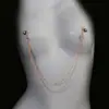 Corrente de Peito Personalizada Europeia e Americana Cruzada Olho de Diabo Corrente para o Corpo Feminina Moda Simples Franja Corrente Corporal Corrente de Peito Corrente de Peito
