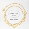 Cadena de cintura metálica exagerada e irregular estilo europeo y americano, accesorio de cintura hueco con textura de oro vintage, cadena corporal para atuendos de chicas atrevidas