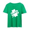 Festival da Europa Ocidental de 2022 St. Dia de São Patrício Nova Estampa de Trevo Camiseta de Algodão Solta Infantil de Manga Curta para Homens e Mulheres