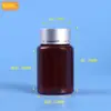 Botellas de Embalaje de Plástico al por Mayor, Transparentes de Boca Ancha Selladas de PET, Botellas de Muestra de Boca Ancha, Botellas Marrones con Tapas para Dispensar
