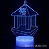 Série de iluminação para fornecimento transfronteiriço Pirâmide 3D luz noturna colorida controle remoto plug-in LED toque luminária de mesa luminária de presente