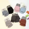 Guantes Cálidos Transfronterizos para Mujer en Otoño e Invierno Plegables para Ciclismo Lindos de Invierno para Estudiante de Cinco Dedos Tejidos de Invierno Pueden Separar los Dedos