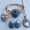Juego de Joyería Mabe de Mar Profundo Natural Diseño para Mujer Retro Combinable Juego de Cuatro Piezas Venta Directa de Fábrica Joyería al por Mayor