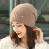 Gorro Holgado de Piel de Ardilla para Mujer, Nuevo Gorro de Otoño e Invierno, Gorro de Punto de Invierno para Mujer, Gorro Versátil para Exteriores