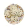 Panes al vapor nutritivos de manzana, ñame y dátiles rojos, panes al vapor hechos a mano de sésamo negro, desayuno nutritivo de frutas y verduras, conveniente, rápido y saludable