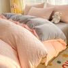 A6Lns juego de cama de cuatro piezas de seersucker de viento 100% algodón lavado sábana funda de edredón juego de tres piezas para dormitorio de estudiante primavera y verano
