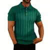 Camisa Polo de Manga Corta Tejida Camiseta para Hombre Cuello Solapa Patrón de Hueso Estilo Old Money Verano Amazon Talla Grande Factory al por Mayor Transfronterizo