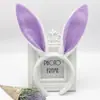 Junio 1 Pascua Lentejuelas Peluche Orejas de Conejo Blanco Diadema de Halloween Lindo Adorno para la Cabeza Código QR Regalo