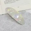 Estilo K de Nuevos Productos, Pasador Geométrico Ovalado de Ácido Acético Texturizado Pinza Lateral, Pinza de Resorte Acrílica Simple Elegante Pinza para Flequillo