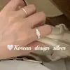 Anillo de diseño nicho de alta gama inspirado en el estilo coreano ins, plata de ley S925, anillo de perla ovalada suave y elegante, versátil