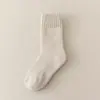 Meias Grossas de Cor Sólida com Forro de Fleece para Mulheres, Quentes de Inverno, de Cano Médio, Meias Maternidade de Terry Felpudo, Meias de Cano Médio para Mulheres