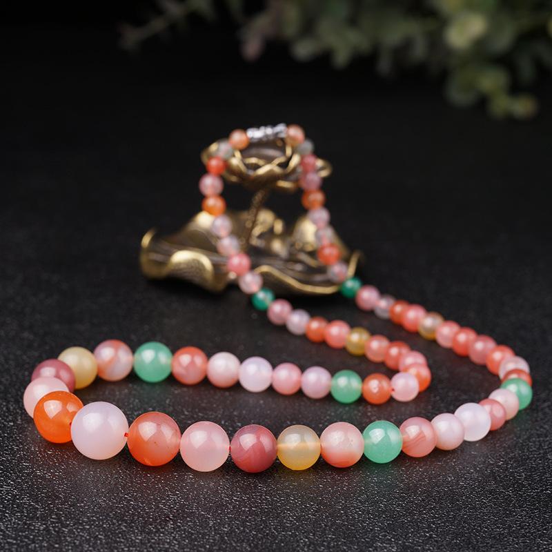 智贝详情图_4盐源玛瑙百搭毛衣链非红糖果色塔链过年送礼跨境项