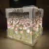 Luminária de Noite Tulipa DIY Cubo Mágico Espelho Mar de Flores Luminária de Noite 520 Presente de Dia dos Namorados para Meninas e Melhores Amigas