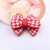 Acessórios para cabelo infantil estilo coreano laço de houndstooth grampo de cabelo vermelho grampo de cabelo bonito menina cocar de bebê corda de cabelo faça você mesmo