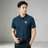 Camisa polo de manga corta de algodón de fibra larga para hombre, verano, transpirable, fina, bordada, casual de negocios, cuello camisero, manga corta, camiseta para hombre FS595